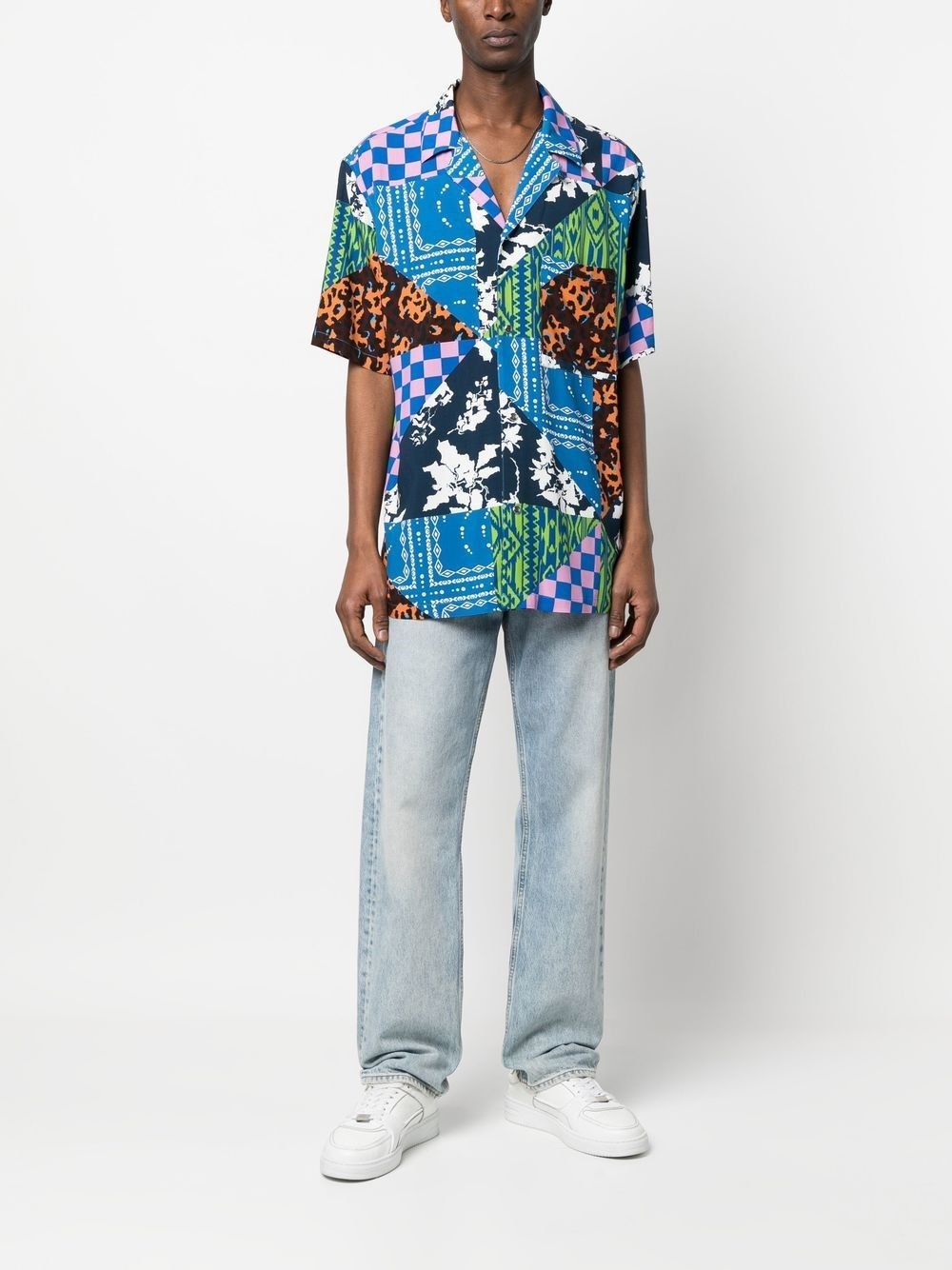 Marcelo Burlon County Of Milan Marcelo Burlon Mix And Match Hawaii Shirt Blue In Blue