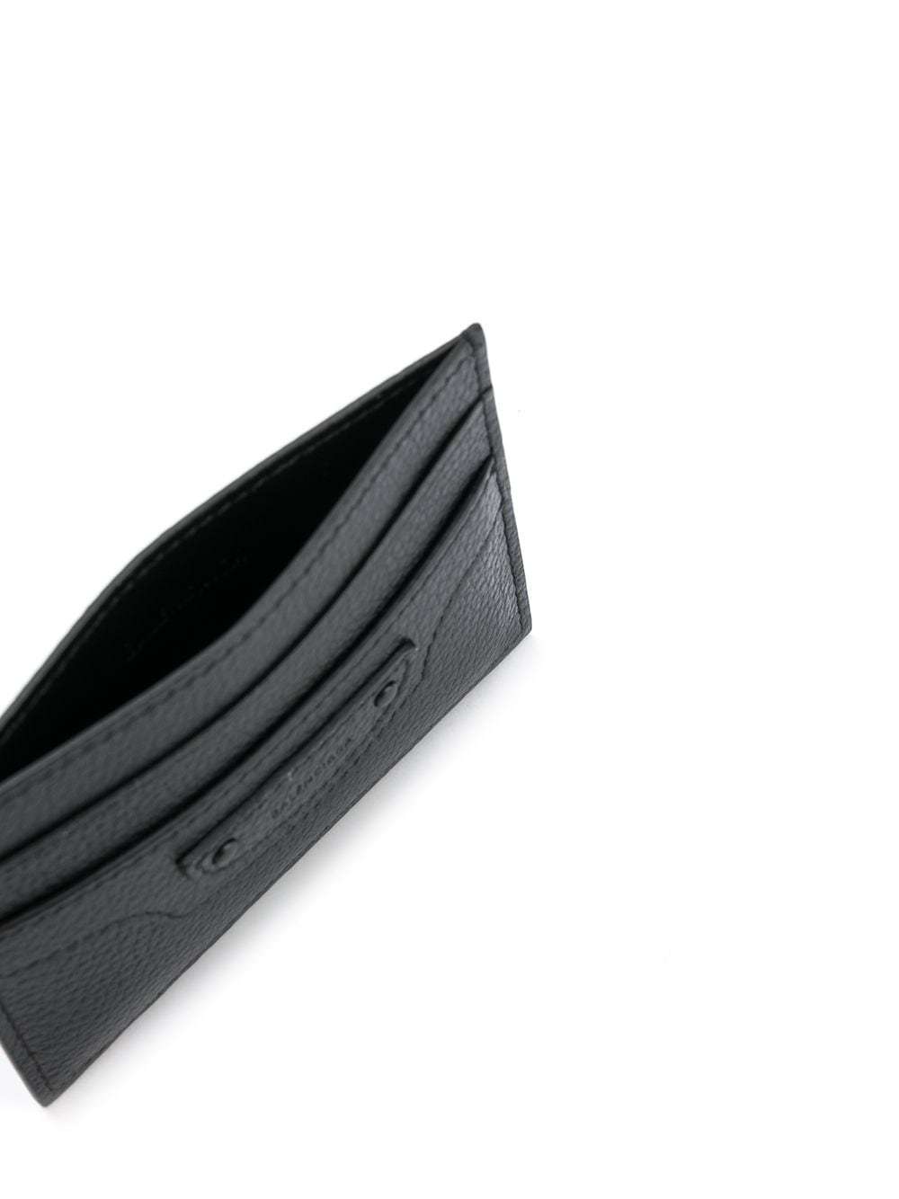 Balenciaga Neo Classic Grained Leather Cardholder In Black