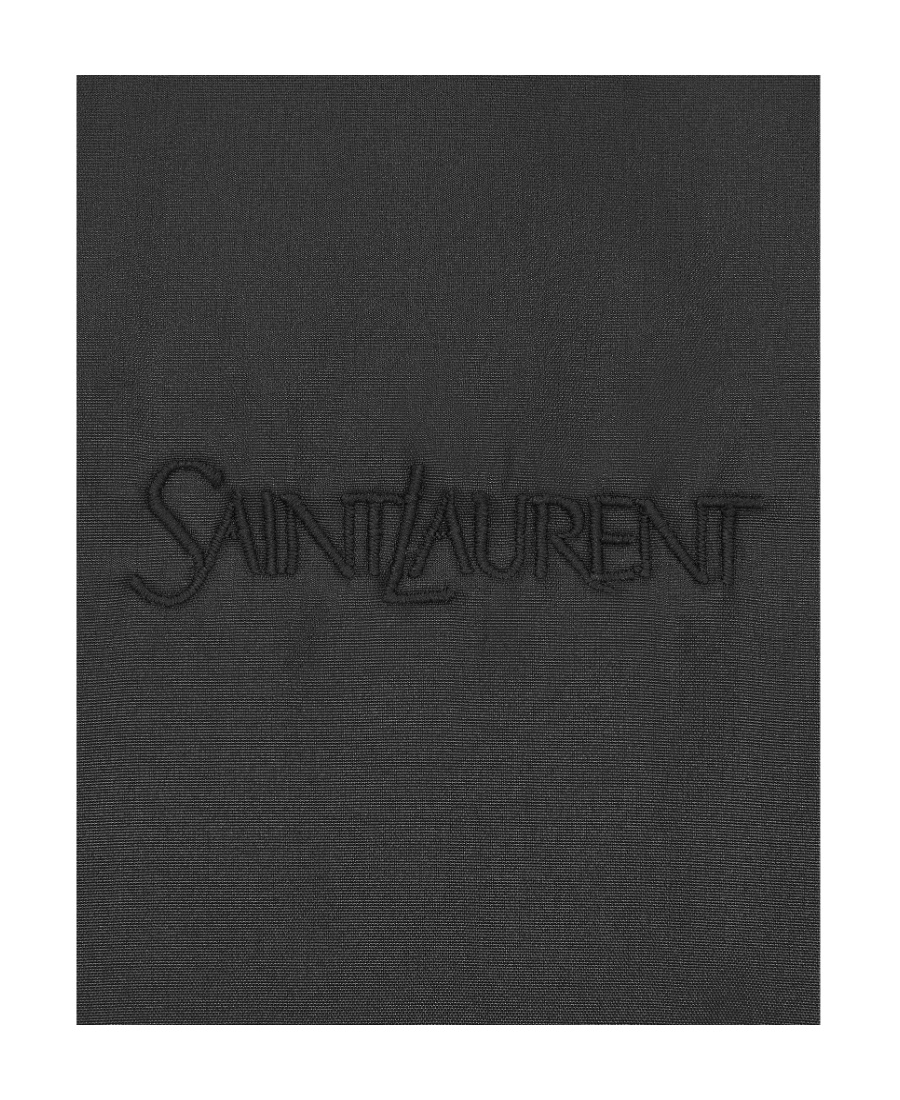Saint Laurent Faux-shearling Semi Shiny Puffer Jacket In Black