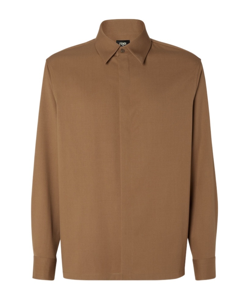Fendi Rust-colored Wool Shirt In Brown