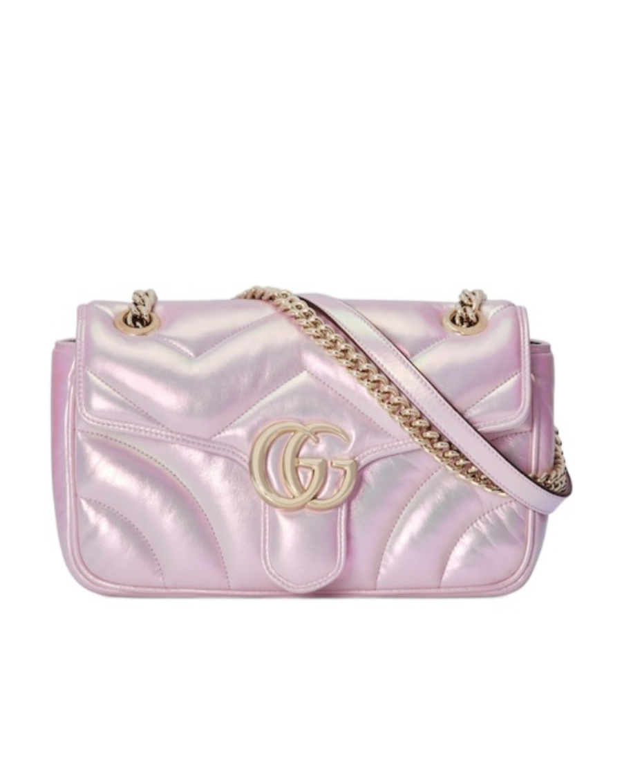 Gucci Gg Marmont Flip Small Shoulder Bag In Pink