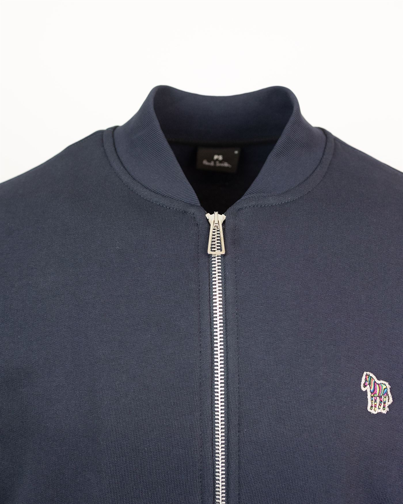 Ps By Paul Smith Big Pony Zip-up Bomber Jacket In Blue