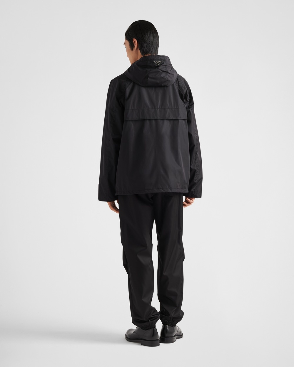 Prada Technical Lightweight Hooded Jacket In Black