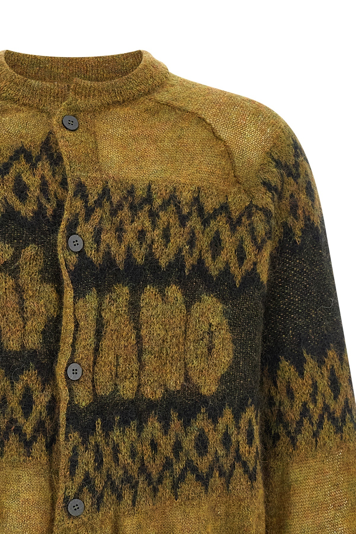 Magliano Festive Patterned Long Sleeve Cardigan In Green