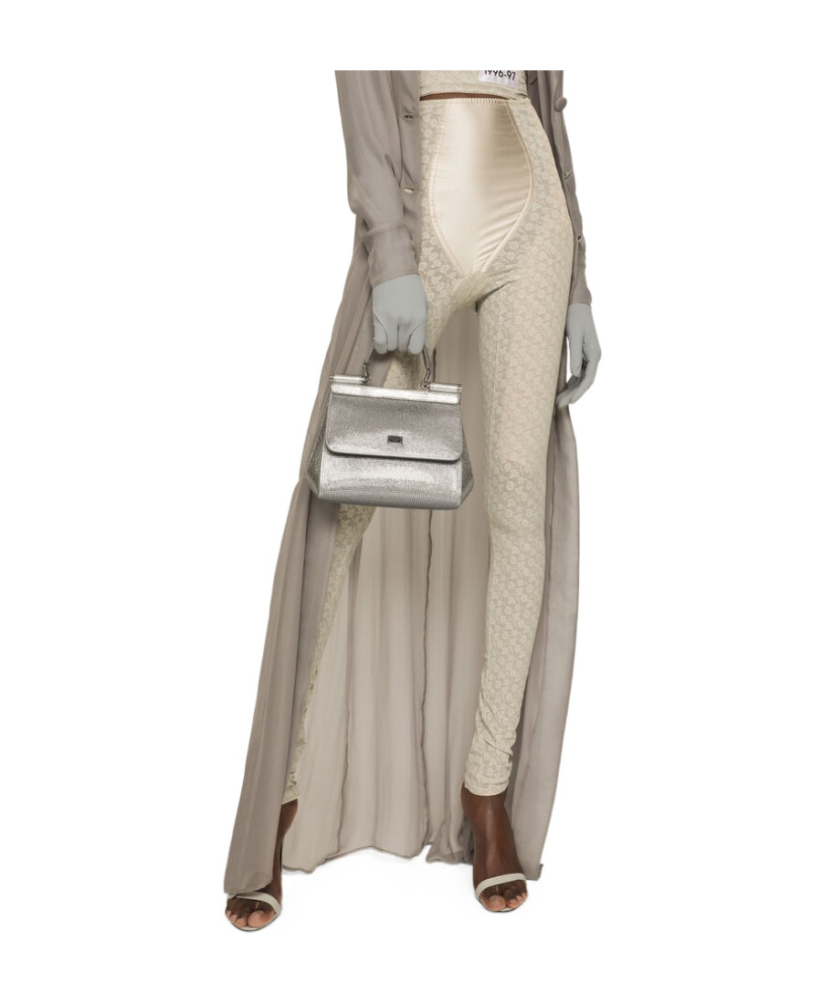 Dolce & Gabbana Kim Dolcegabbana Crystal-embellished Sicily Shoulder Bag In Gray