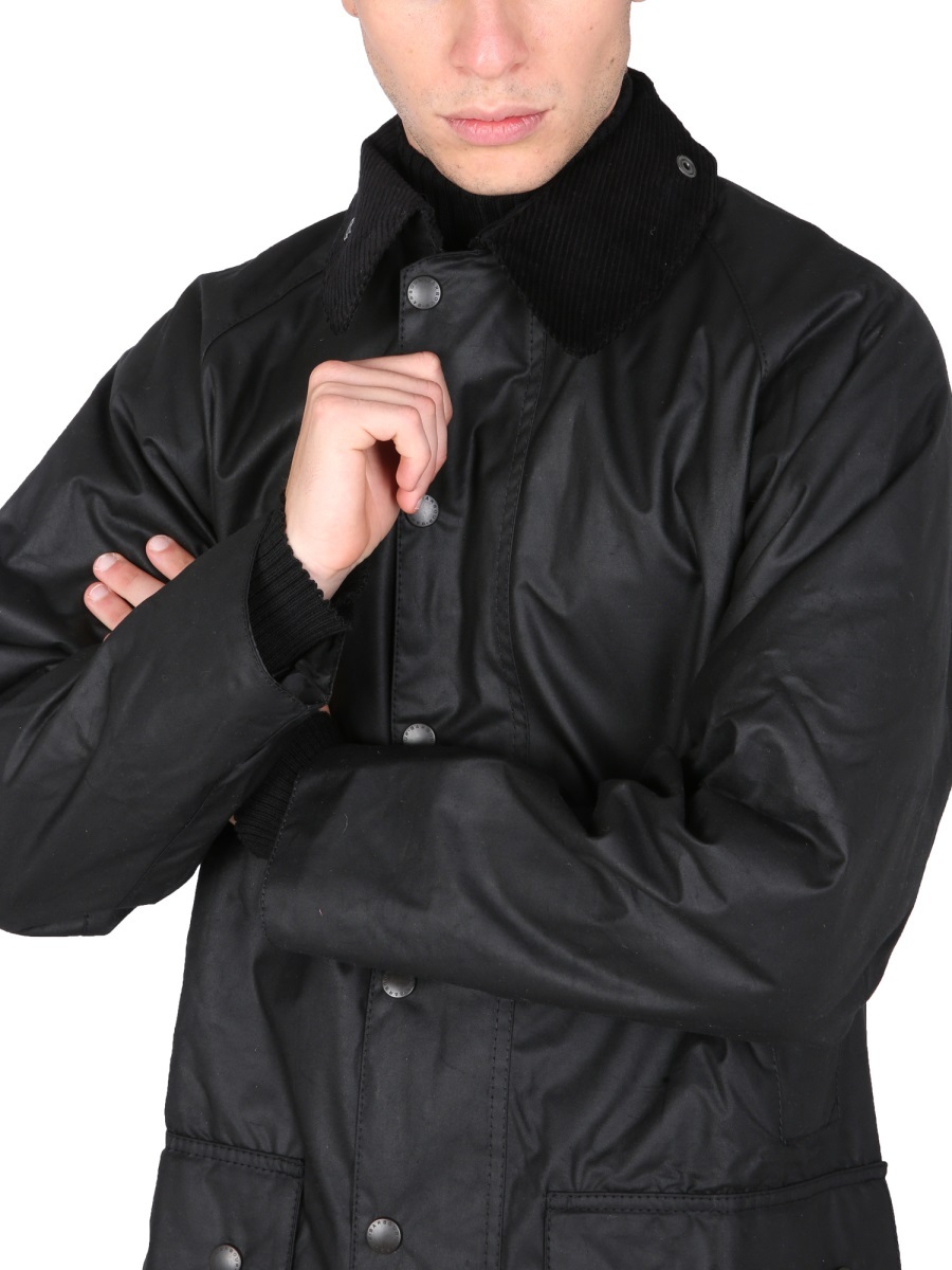 Barbour Ashby Waxed Jacket In Black