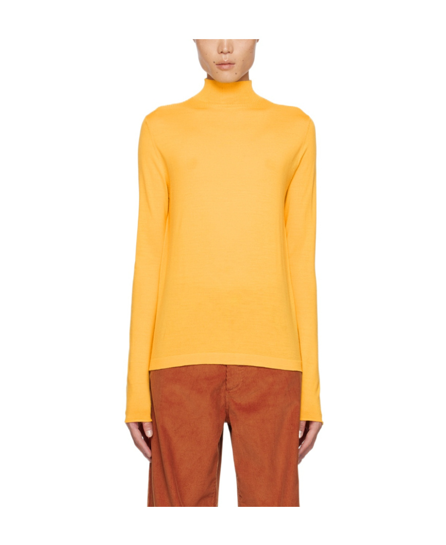 Marni Long-sleeved High-necked Pullover In Yellow