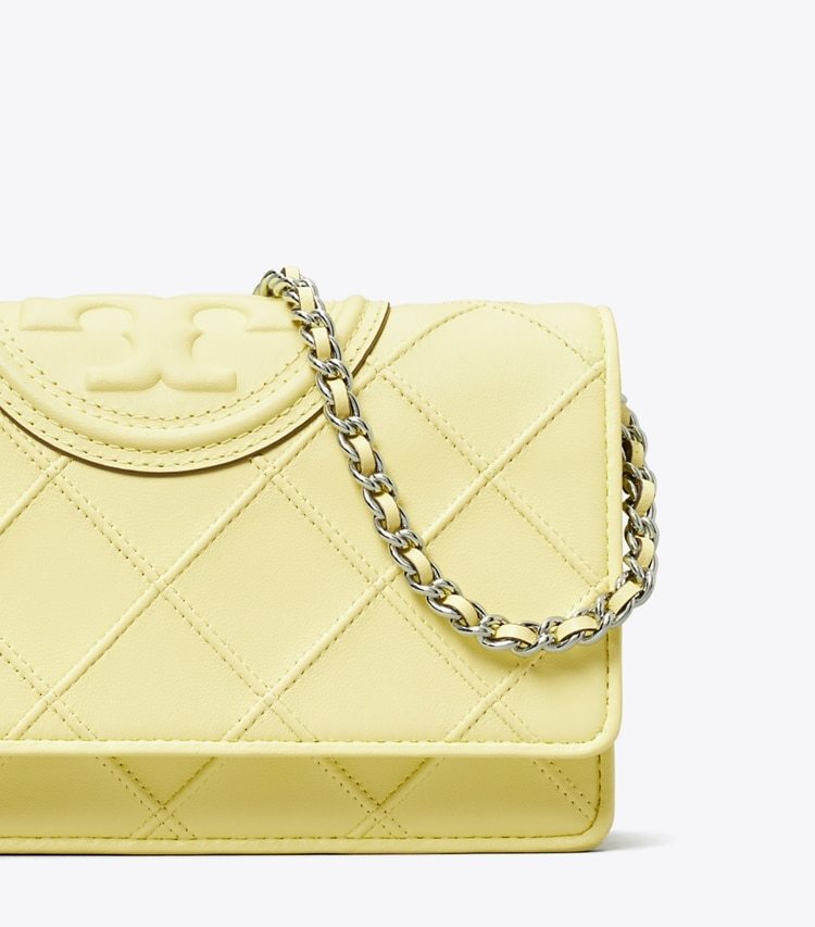 Tory Burch Fleming Soft Chain Wallet In Yellow