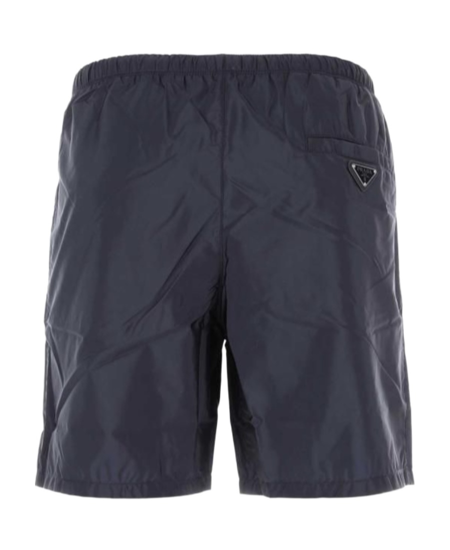Prada Logo Swimming Trunks In Blue