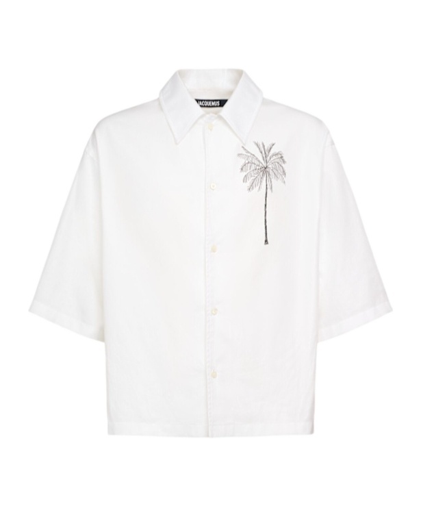 Jacquemus White Shirt With Front And Back Print In Cotton Man