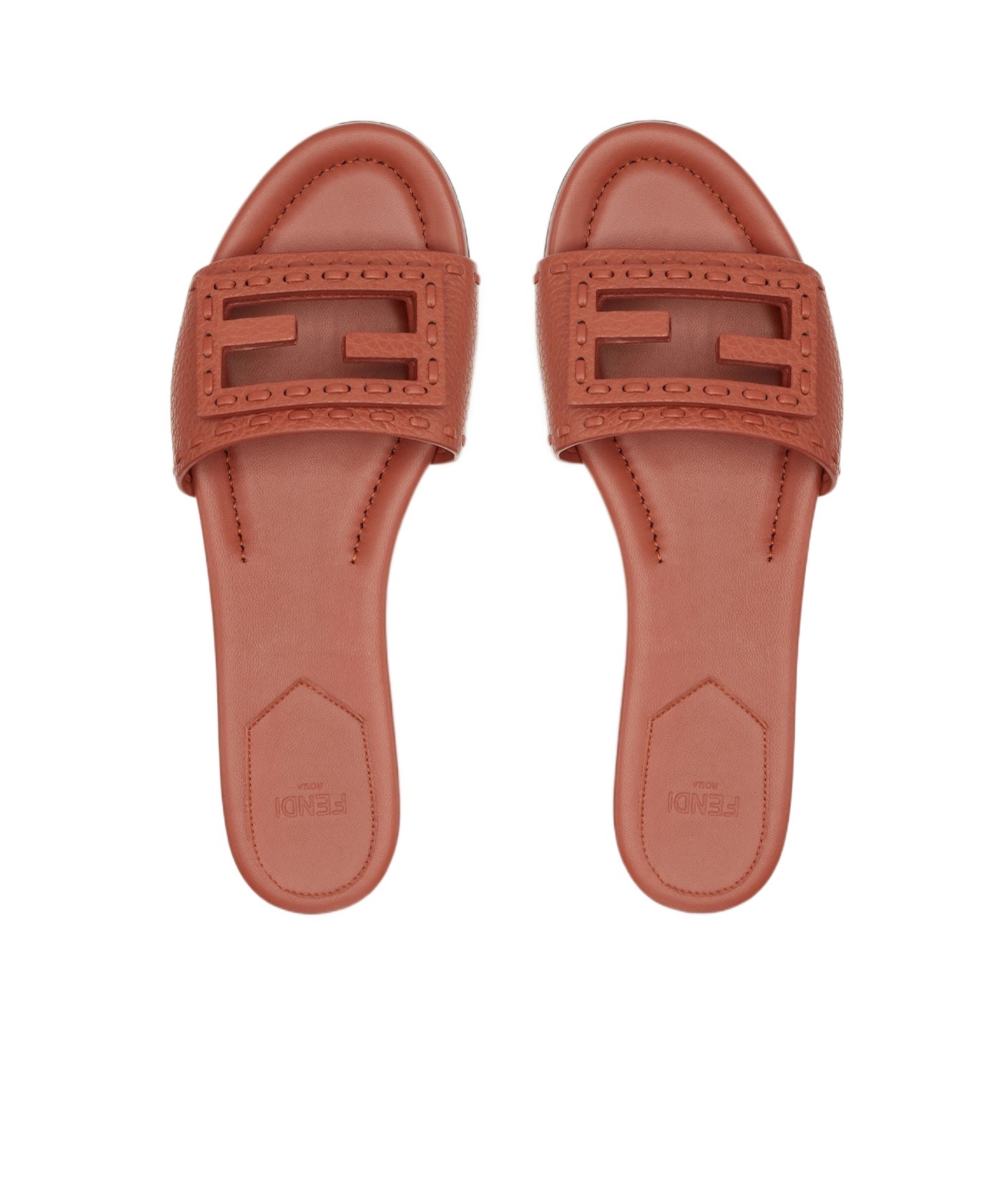 Fendi Ff Tube Medallion Flat Sandals In Multicolor