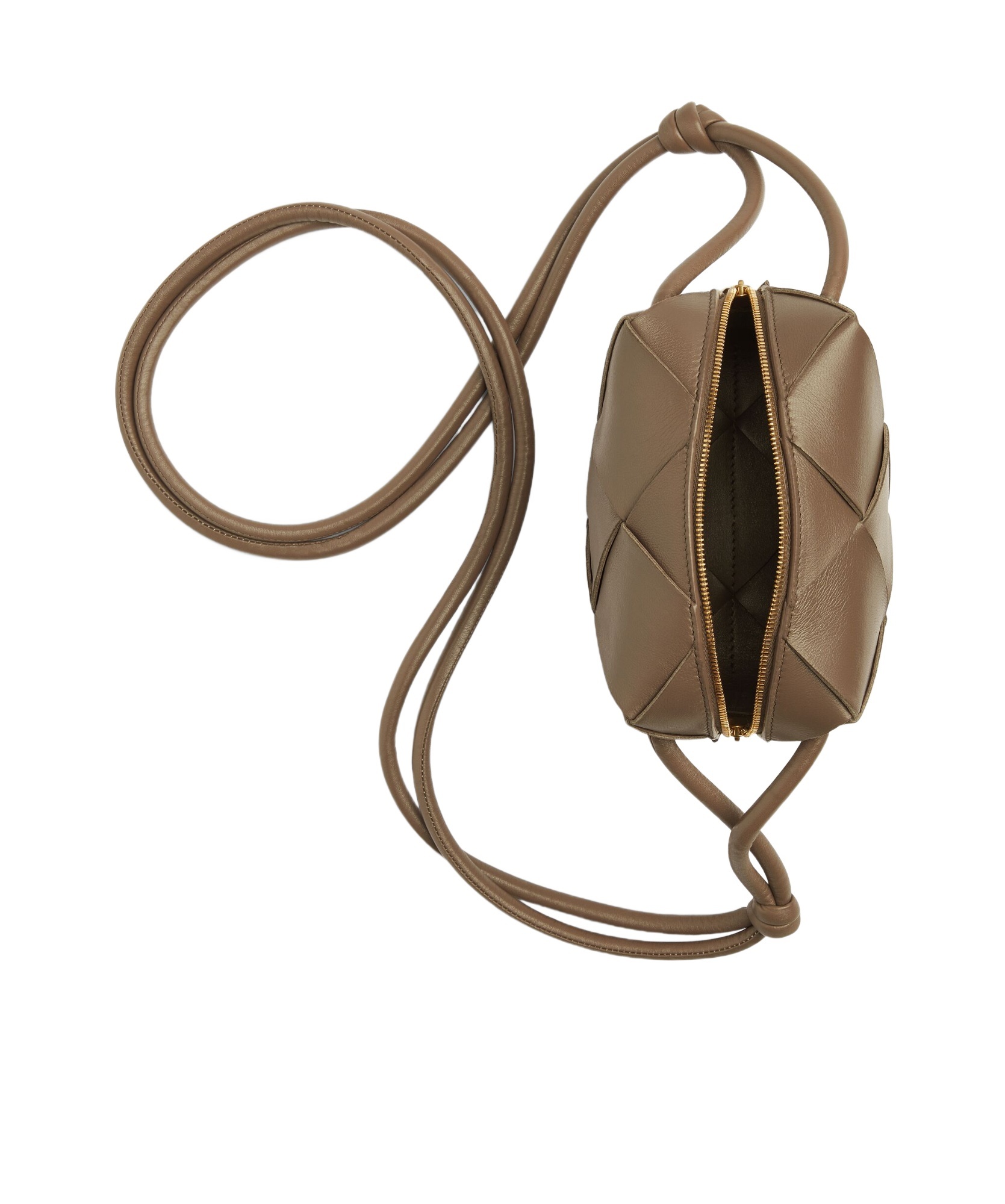 Bottega Veneta Mini Cassette Shoulder Bag In Brown
