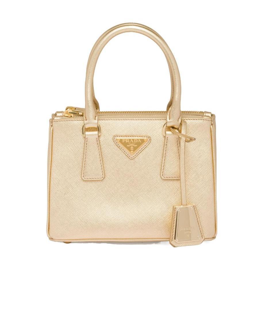 Prada Women Galleria Saffiano Leather Mini Bag In Yellow