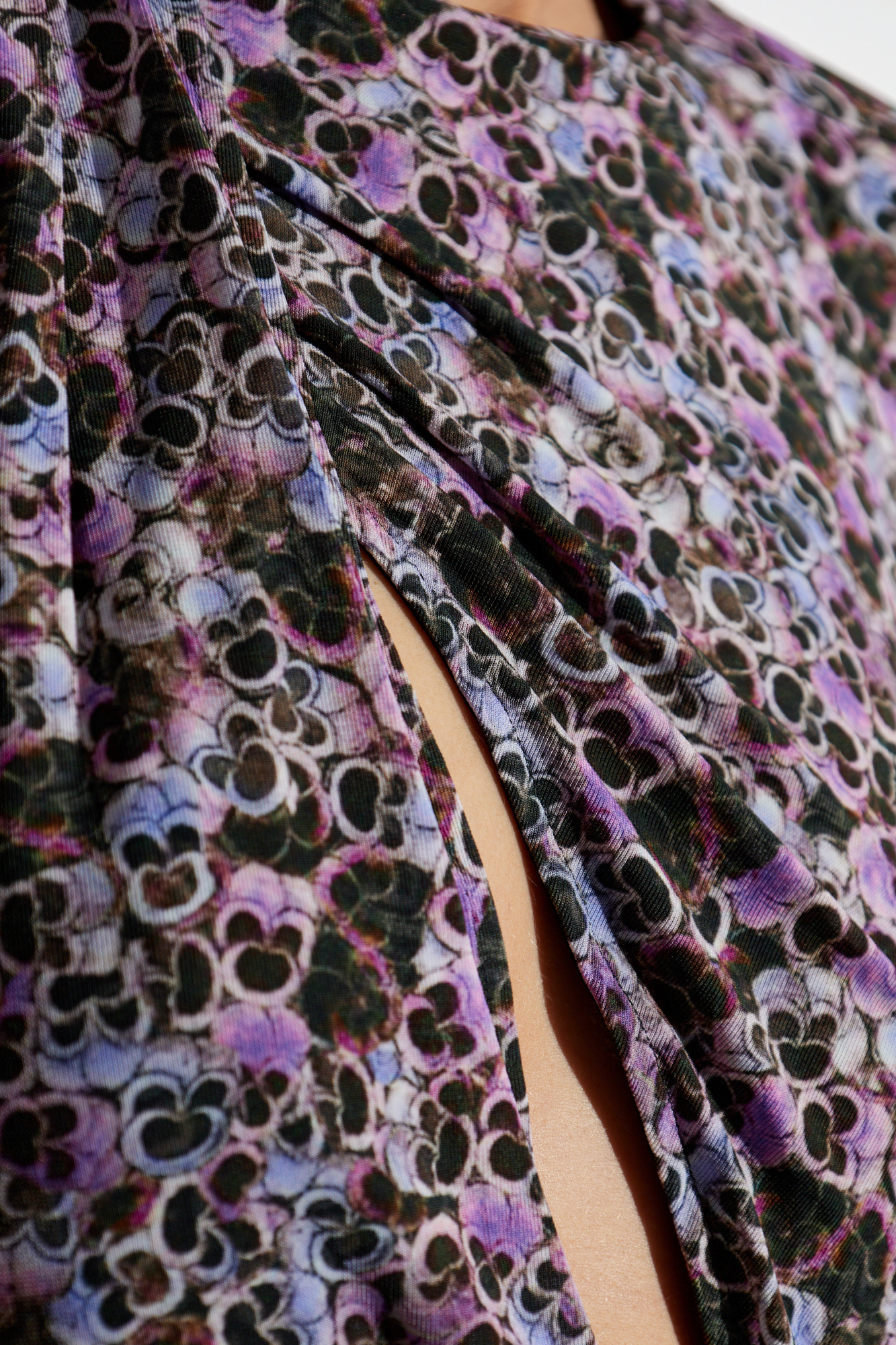 Isabel Marant Vinia Gathered Printed-jersey Dress In Gray