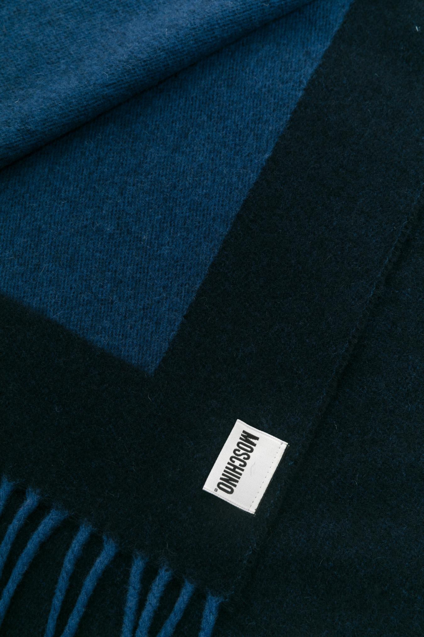 Moschino Fringed Scarf In Blue