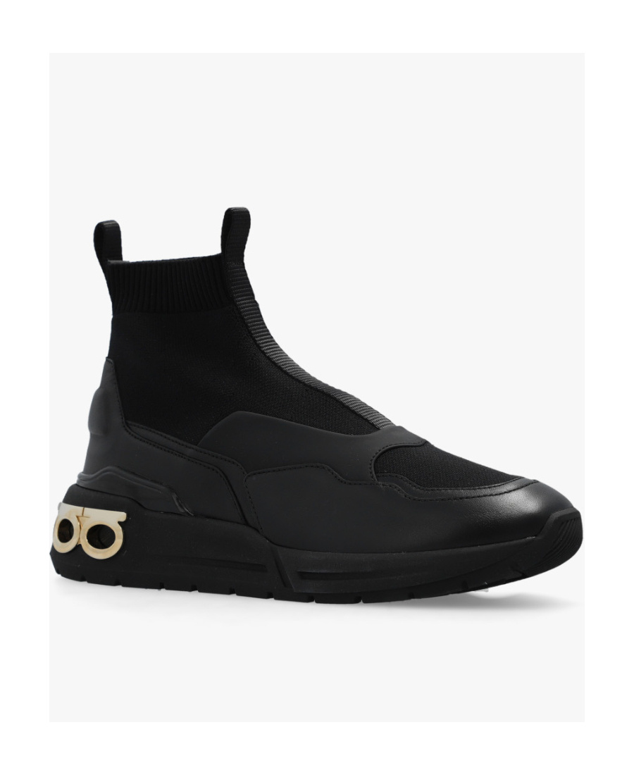 Ferragamo Logo Sports Shoes In Black