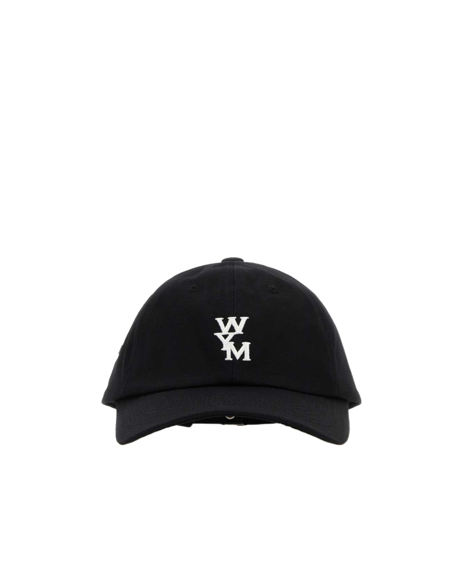 Wooyoungmi Black Baseball Cap With Logo Print On The Front And Logo Lettering On The Rear In Black