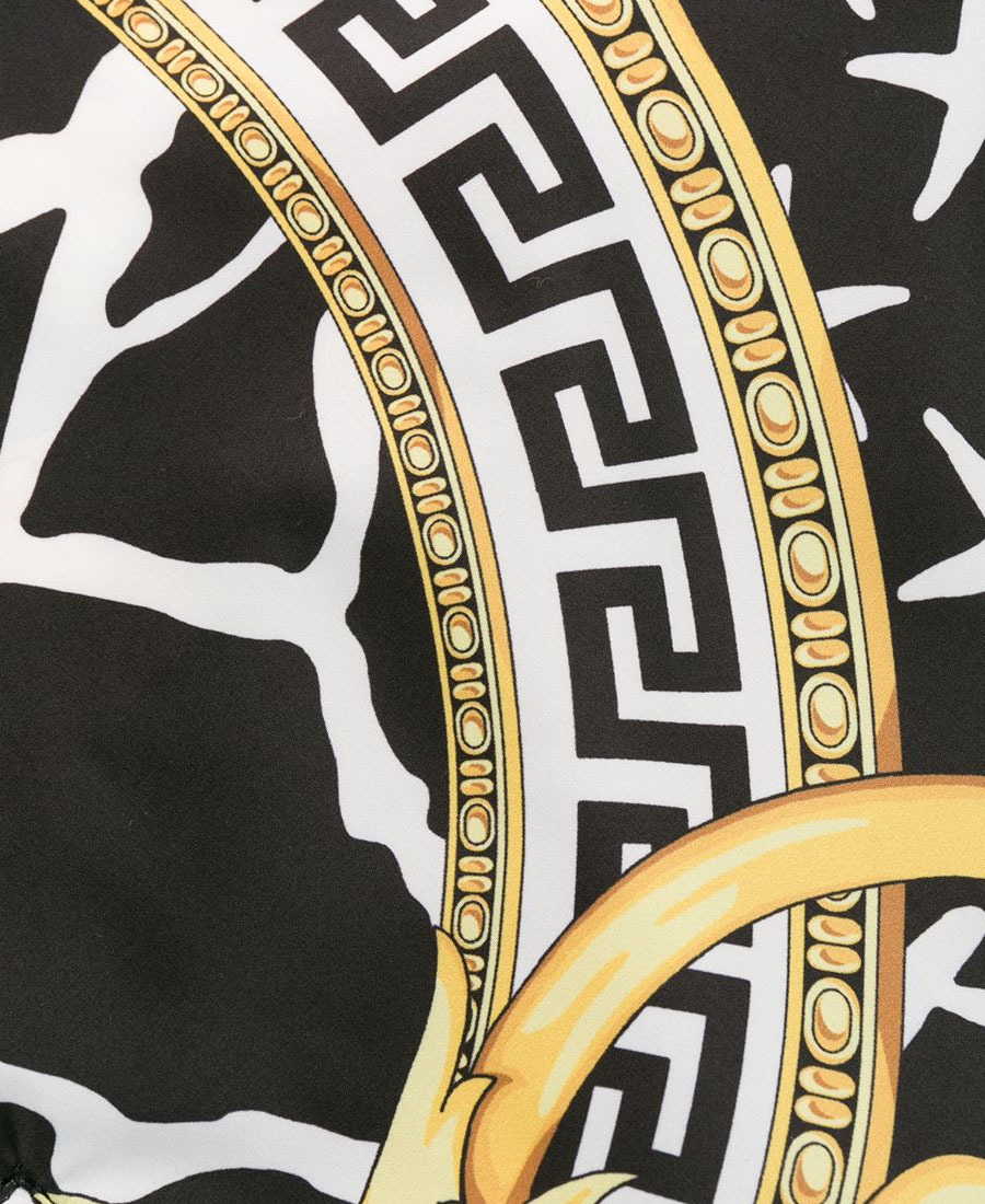 Versace Savage Baroque Printed Casual Jacket In Black