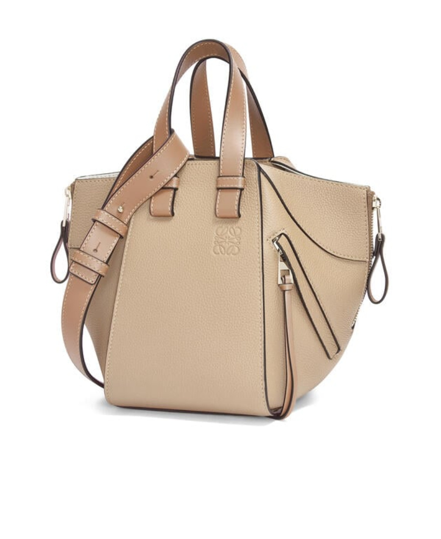 Loewe Hammock Grained Tote Bag In Nude