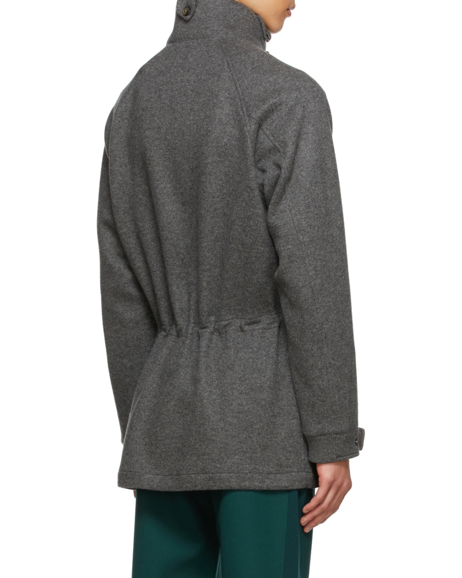 Loro Piana Elastic Waist And Standing Collar Casual Jacket In Black