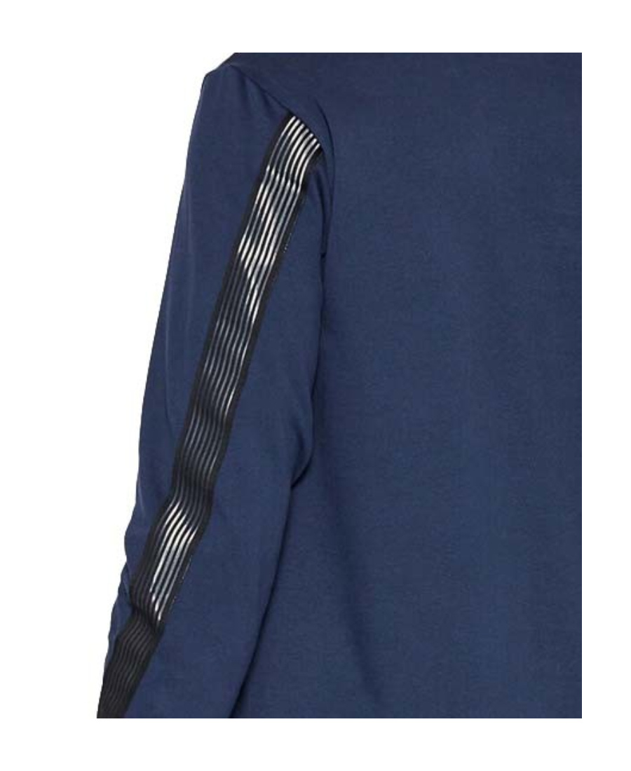 Ea7 Navy Blue Logo Printed Hoodie In Blue