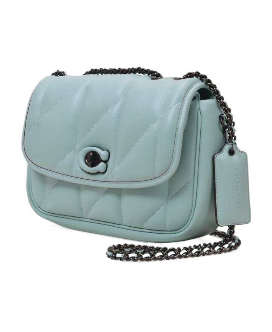 Coach Logo Chain Shoulder Bag In Blue