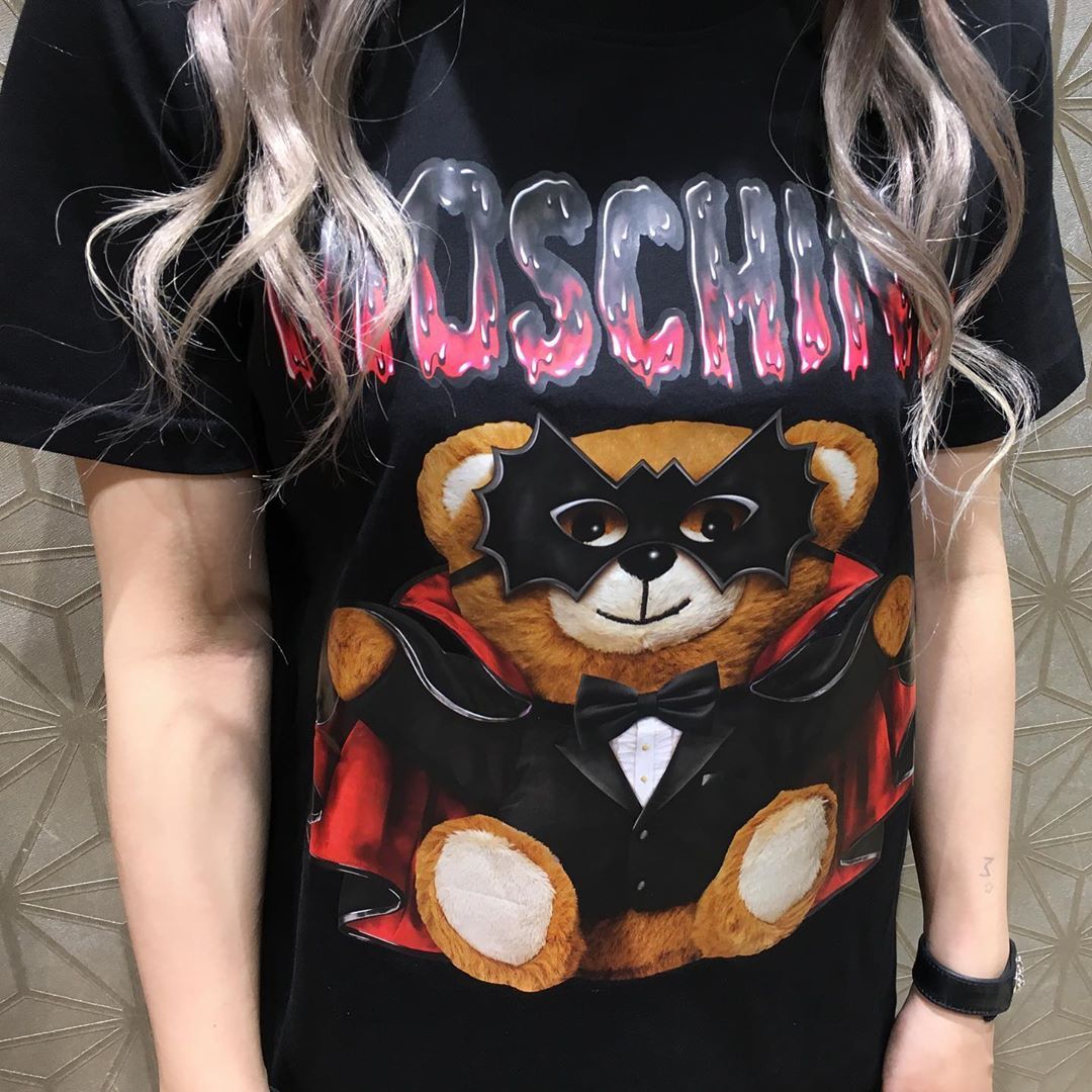 Moschino Teddy Bear Printed T-shirt In Black