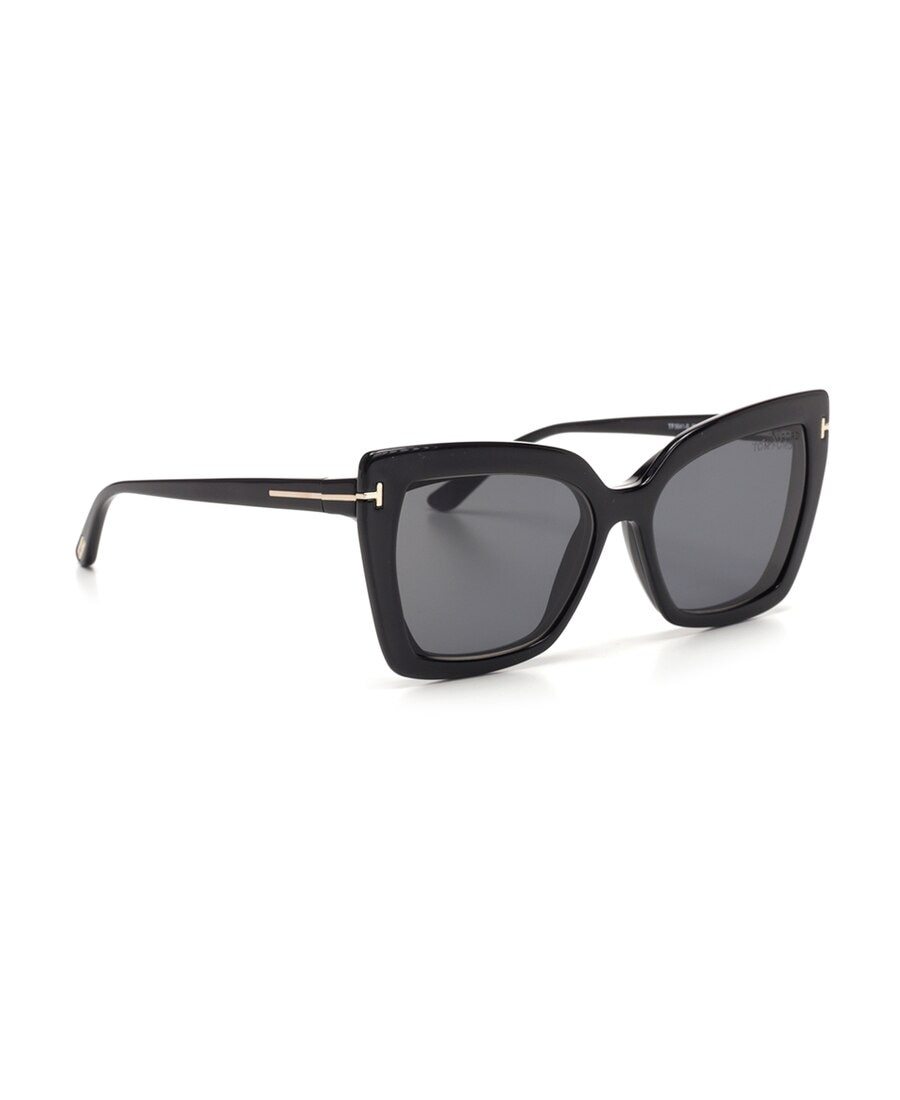 Tom Ford Eyewear Double Clip On Butterfly Frame Glasses In Black