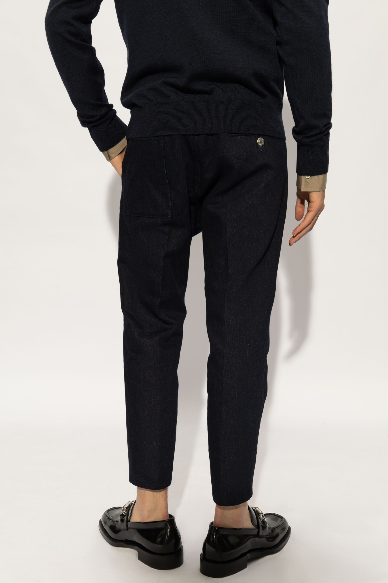 Dsquared2 Low-rise Tapered Jeans In Black