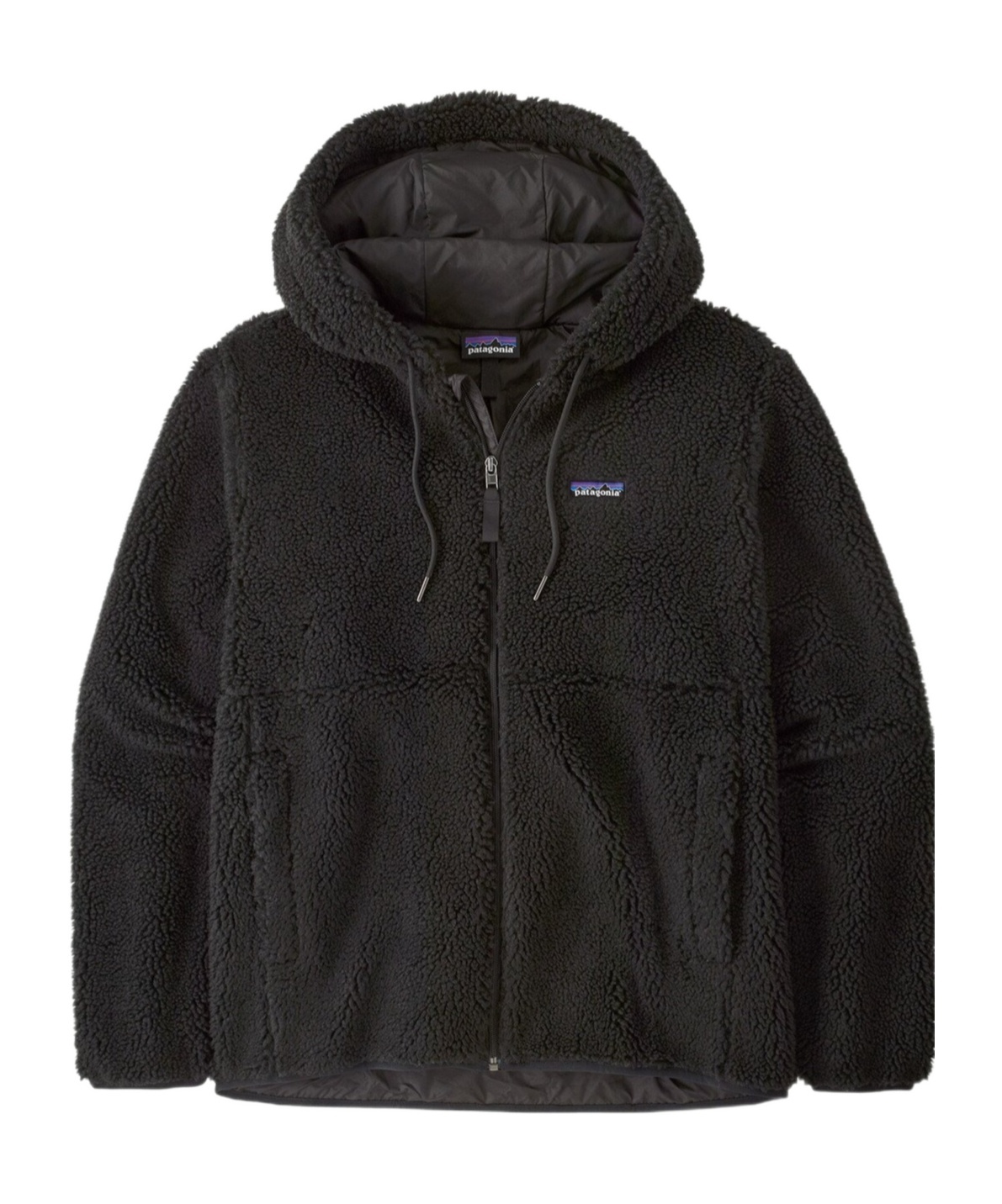 Patagonia Fleece Hooded Jacket In Black