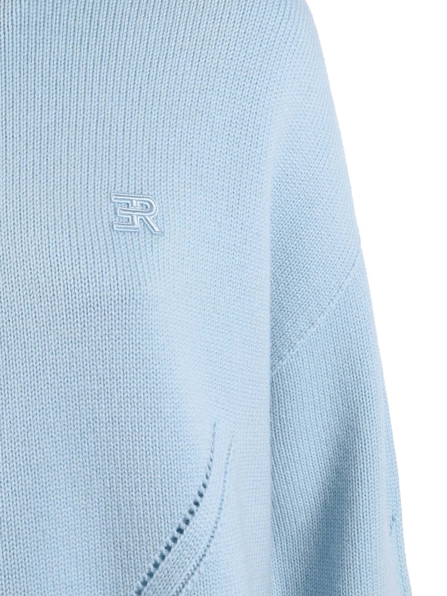 Ermanno Scervino Embroidered-logo Long-sleeved Sweater In Blue