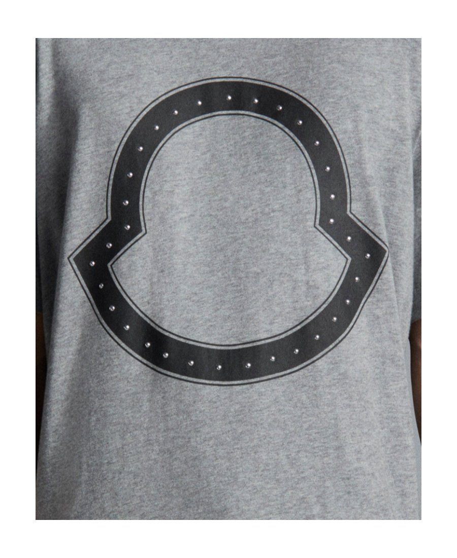 Moncler Logo-print T-shirt In Gray