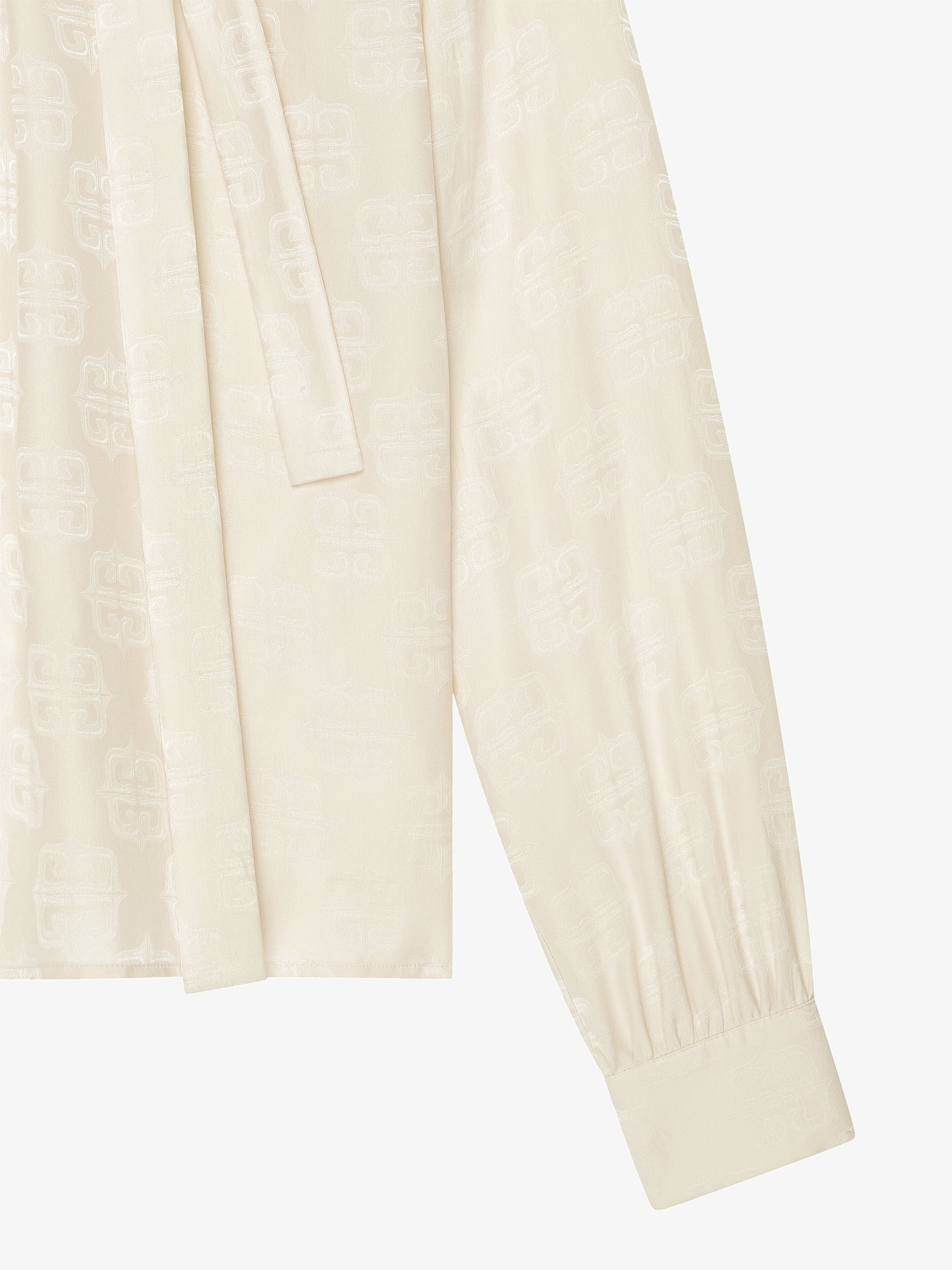 Givenchy Blouse In 4g Liquid Jacquard With Lavallière In White