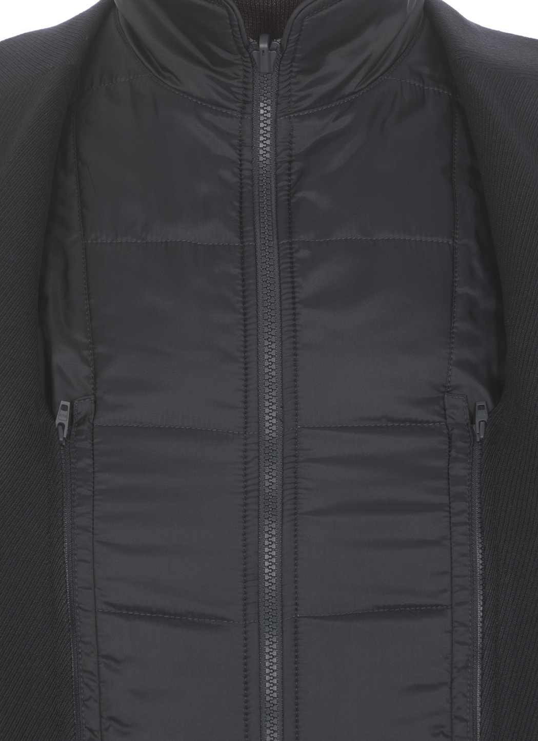 Fay Layered Single-breasted Coat In Black