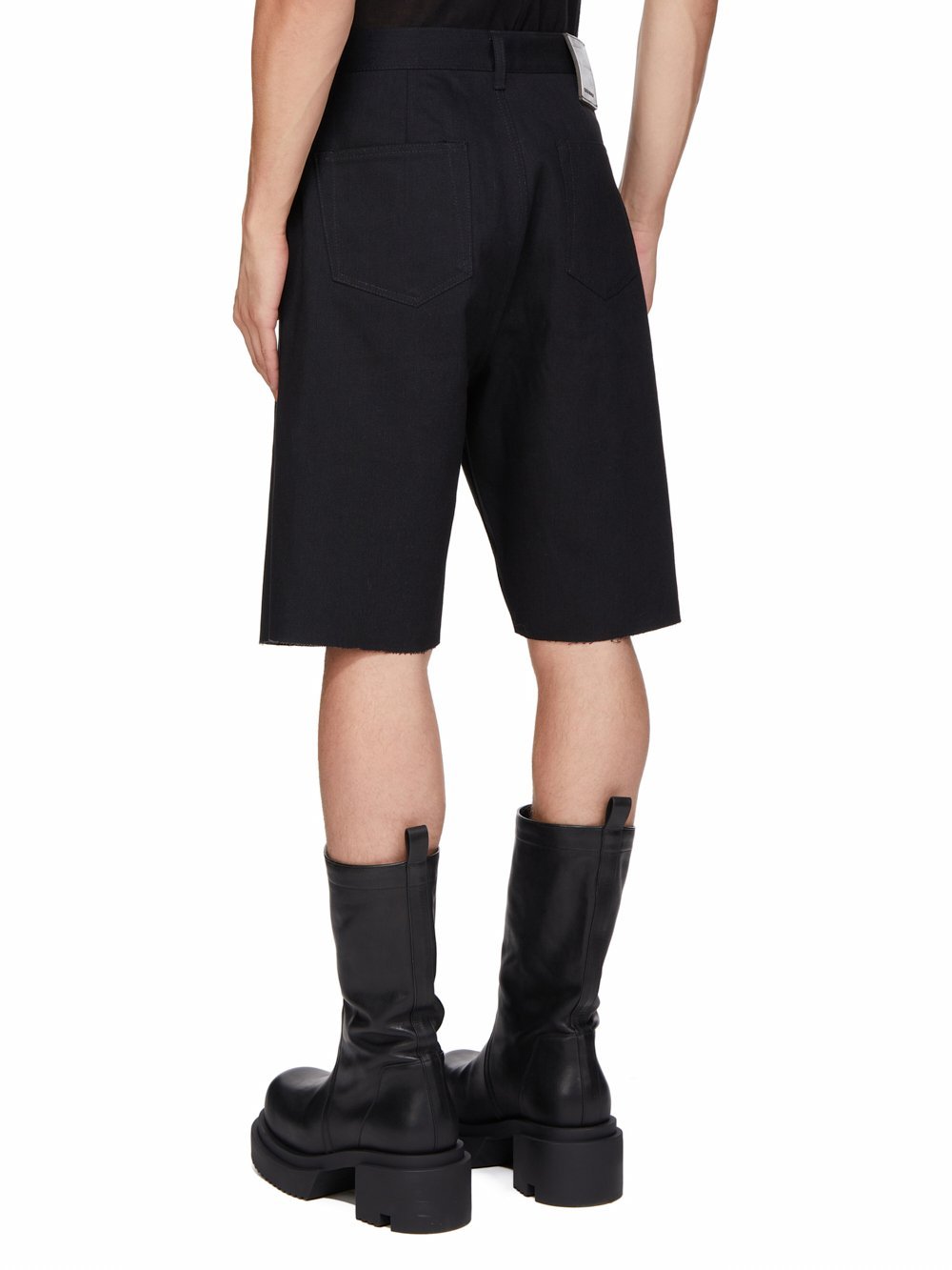 Rick Owens Drkshdw Black Hollywood Geth Cutoffs Denim Shorts In Black