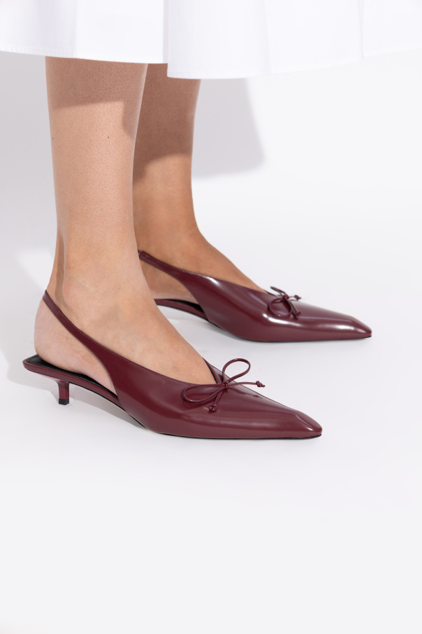 Jacquemus 40mm Cubisto Slingback Bow Pumps In Red