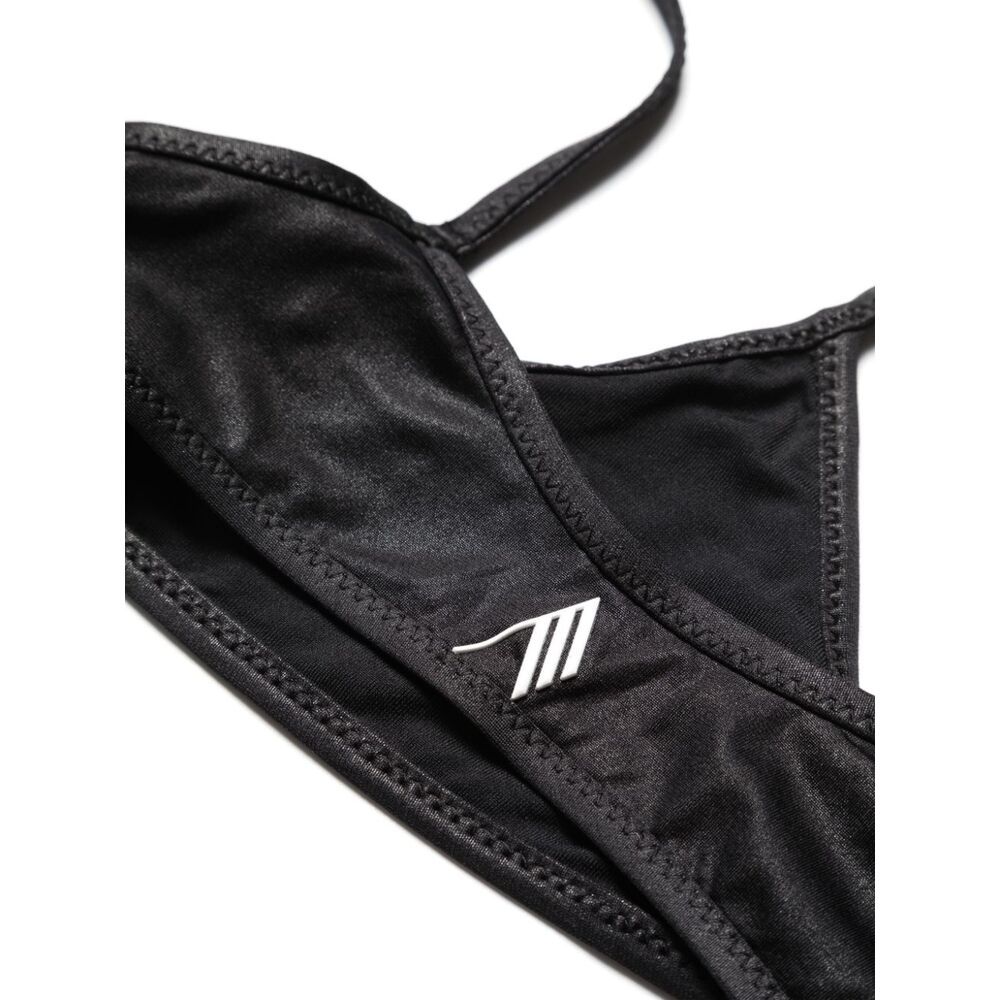 Shop Attico Rubberised-logo Bikini In Black