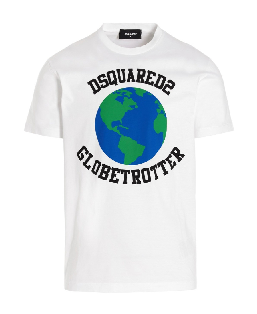 Dsquared2 Globetrotter Cool T-shirt In White