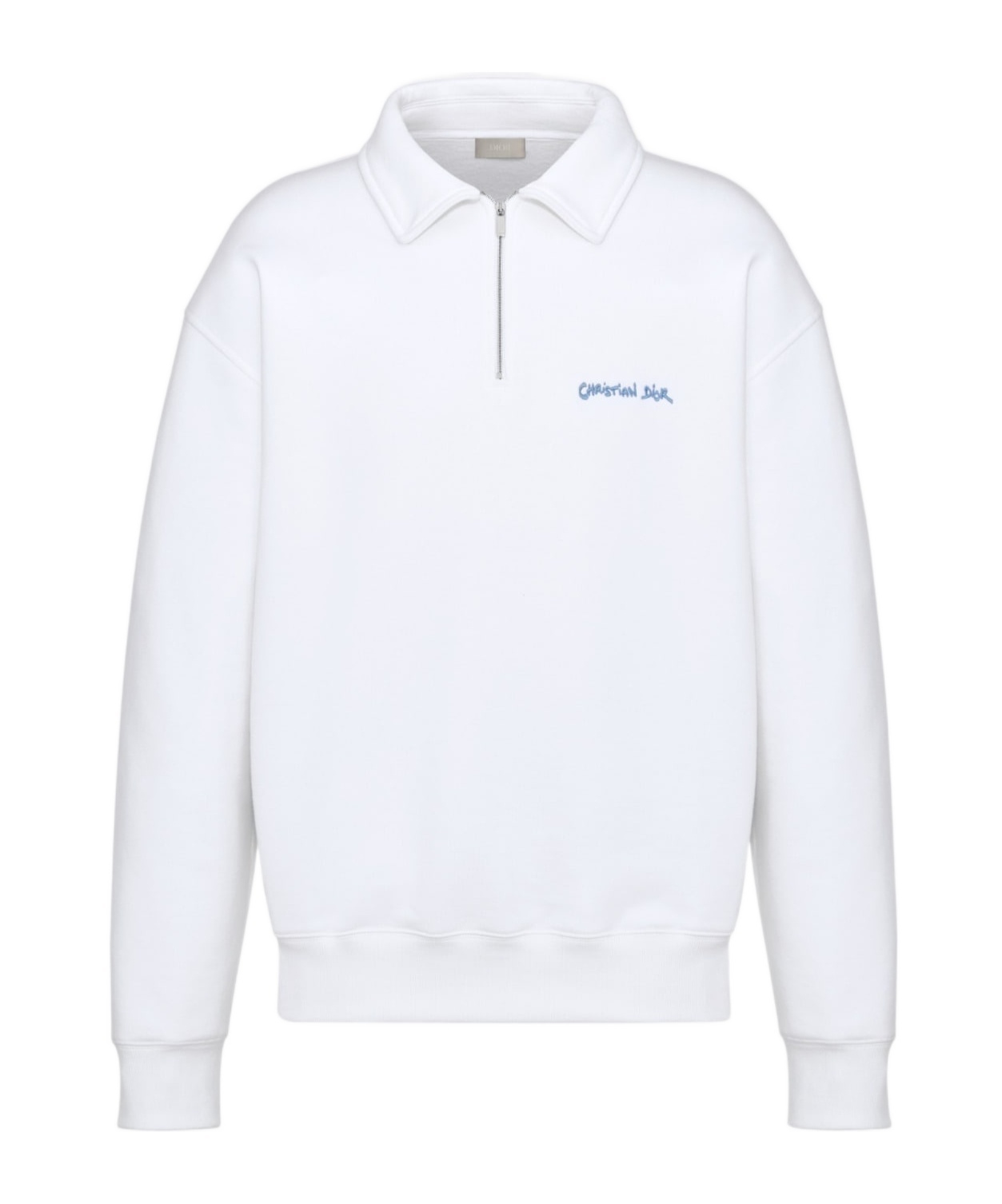 Dior Zip-neck Sweatshirt In White