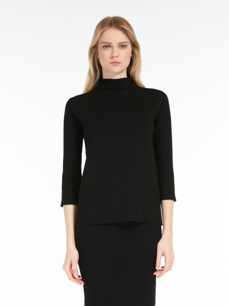 Max Mara Twisted Knitted Sweater In Black