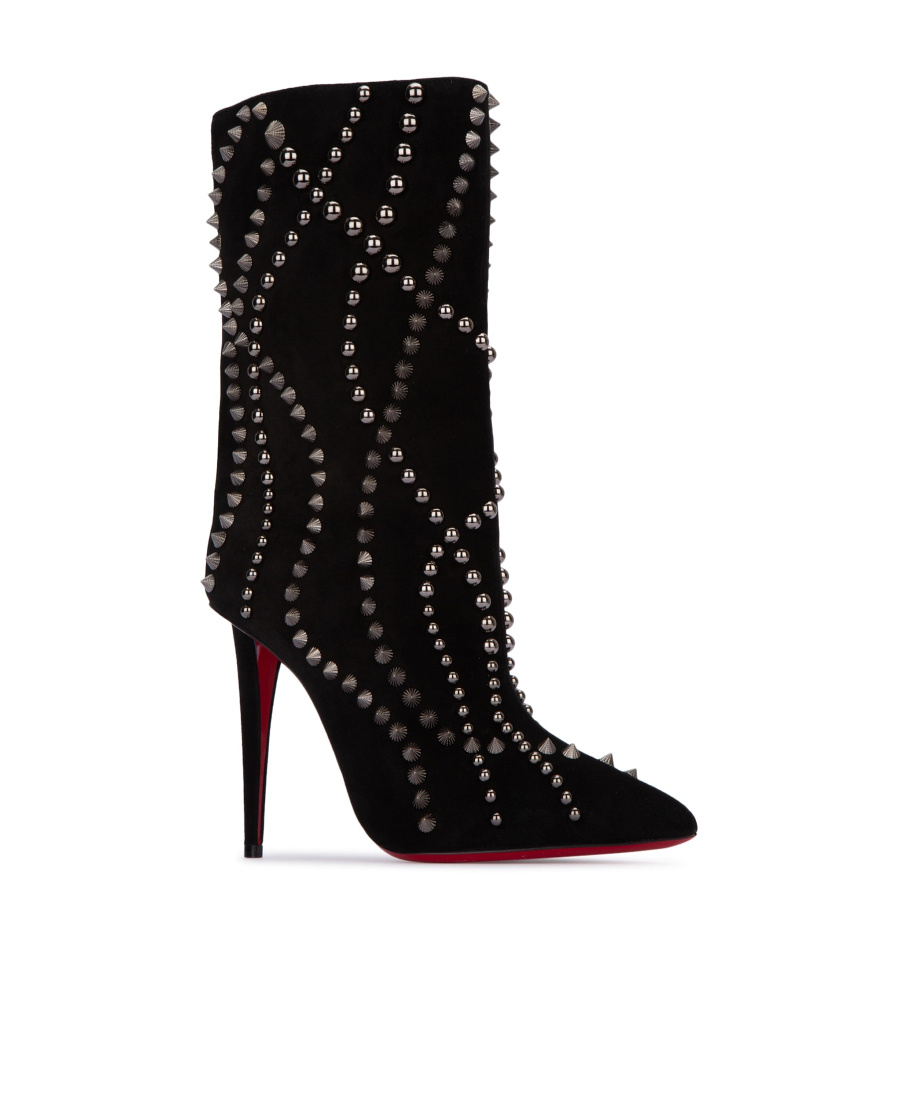 Christian Louboutin Elegant Calf Leather Boots For Women In Black