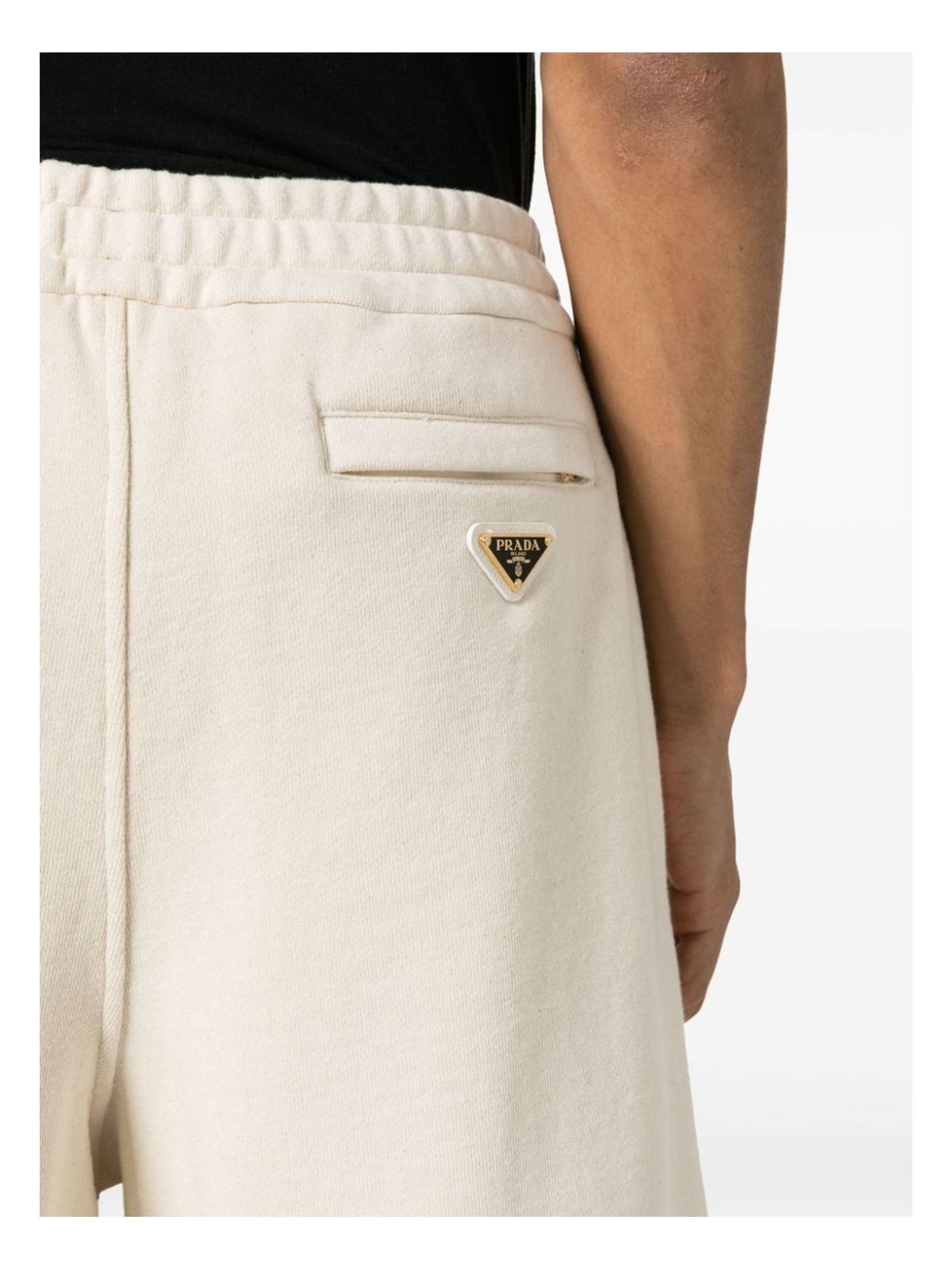 Prada Triangle-logo Track Shorts In Nude
