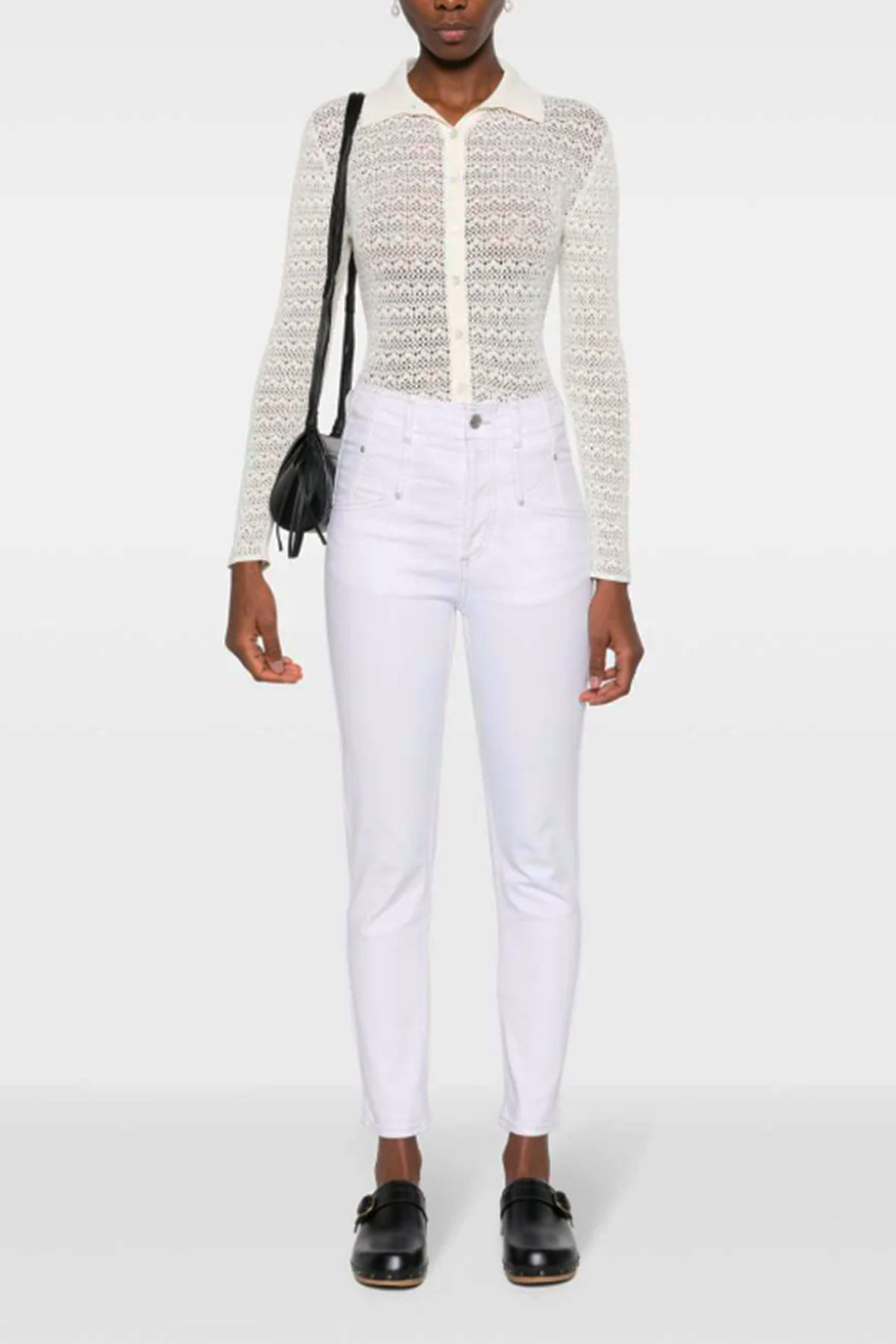 ISABEL MARANT LOGO LOGO DENIM TROUSERS
