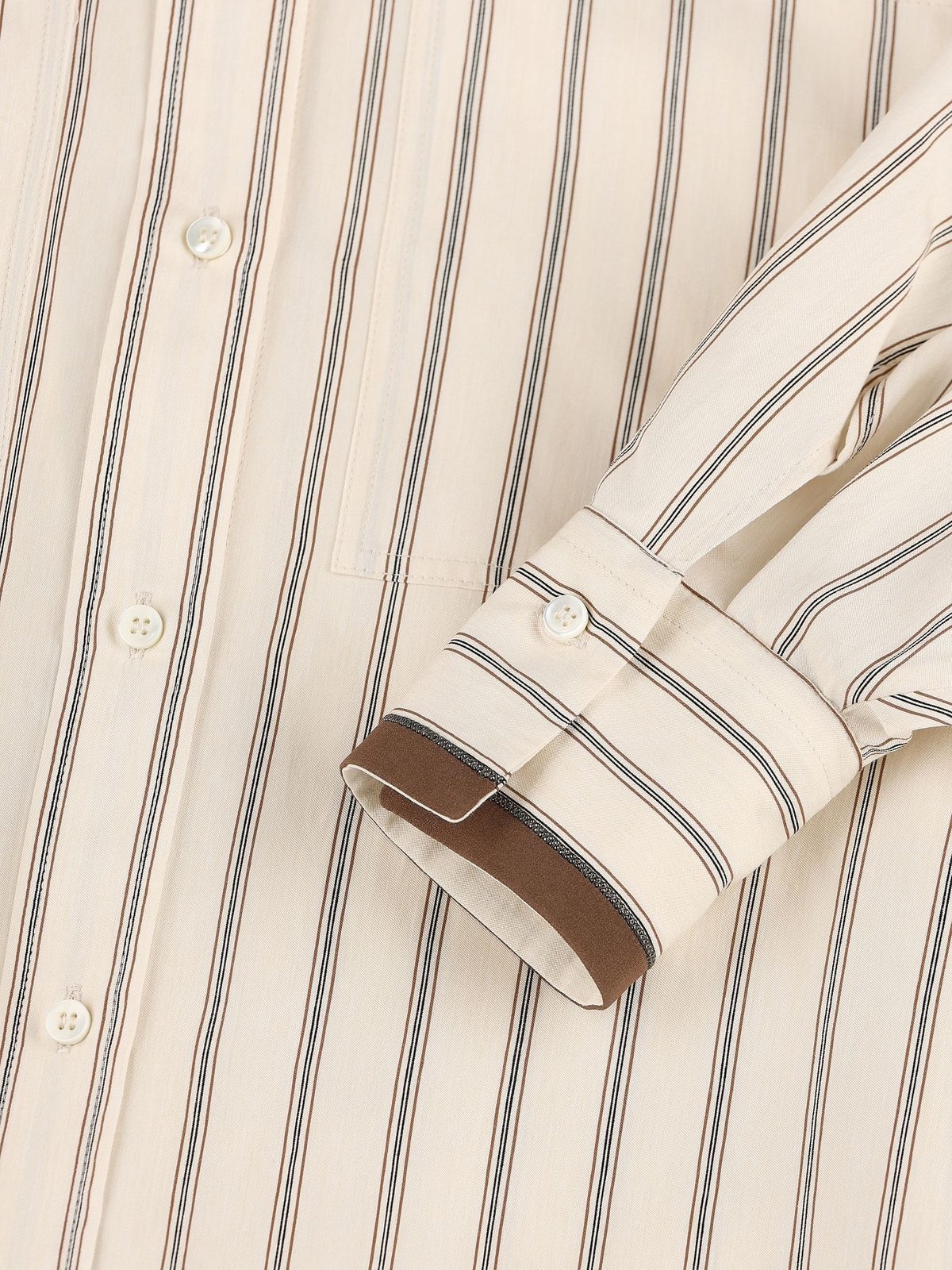 Brunello Cucinelli Striped Shirt In White