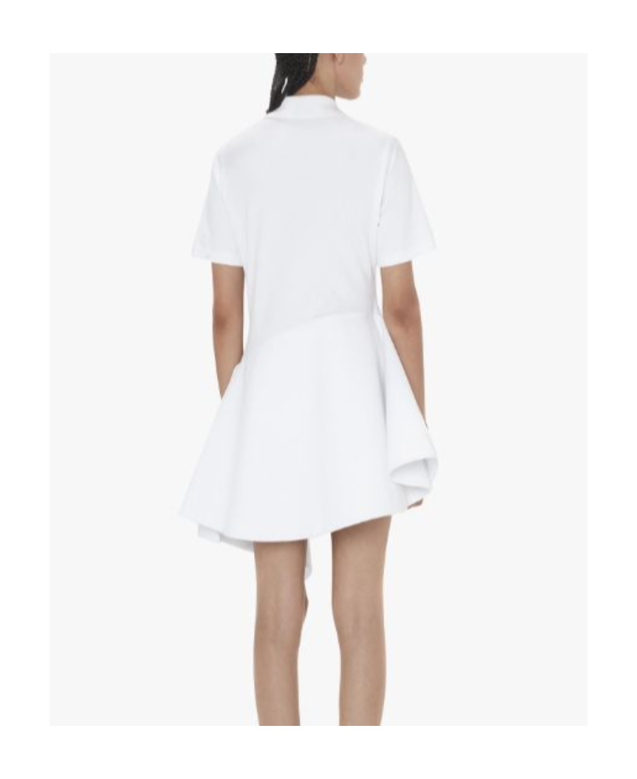 Jw Anderson Asymmetric Mini Polo Dress In White