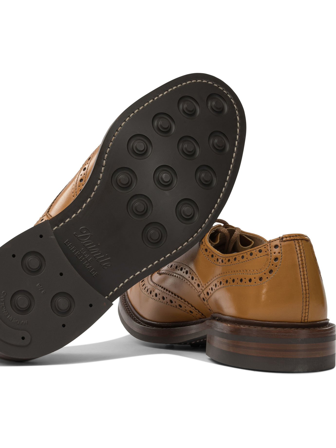Tricker's Round Toe Brogue Derby Lace-up Shoes In Brown