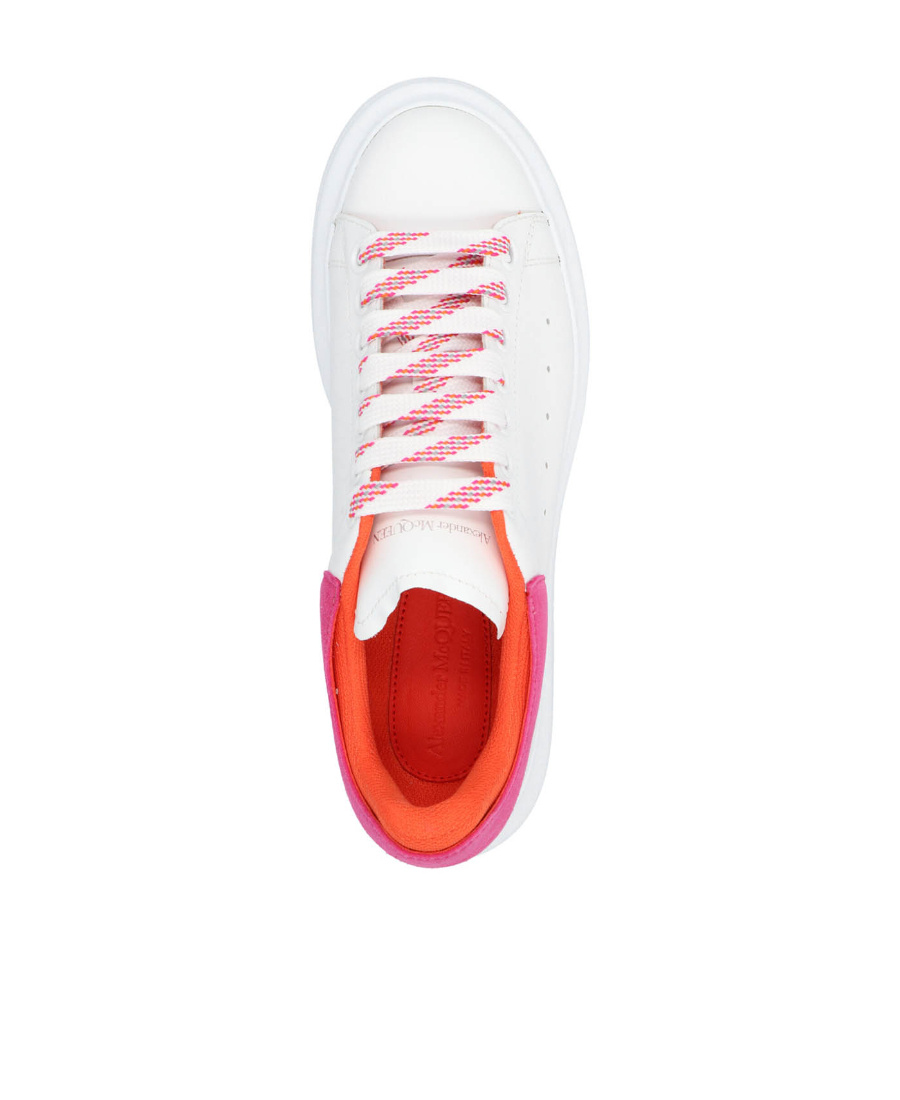 Alexander Mcqueen Suede-trimmed Leather Exaggerated-sole Sneakers In White