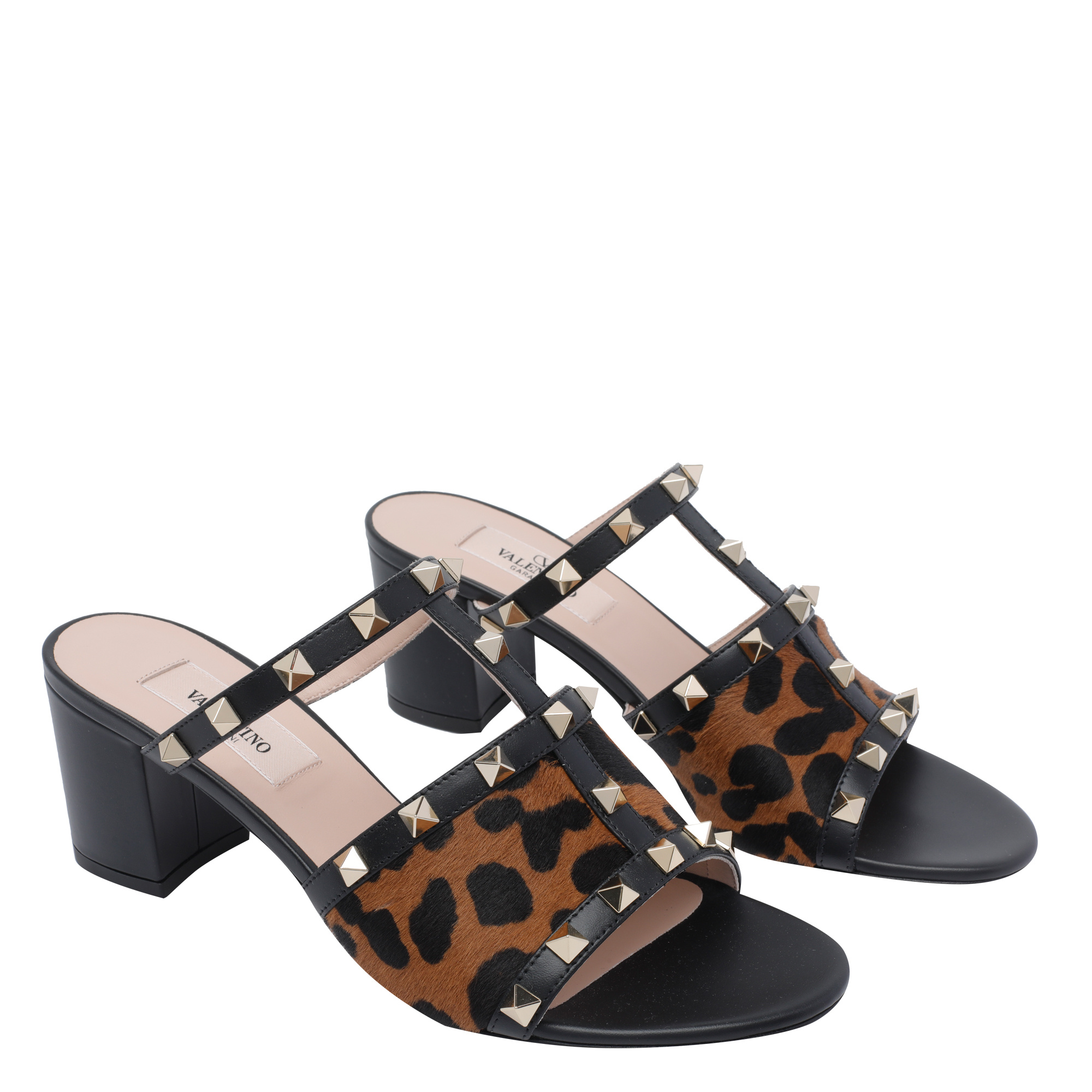 Valentino Rockstud High-heeled Sandals In Multi