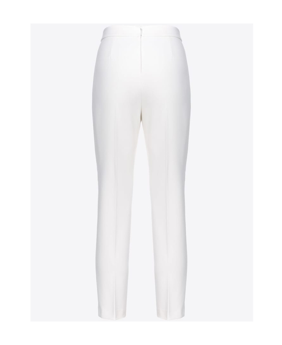 Pinko Slim-fit Trousers In Technical Stretch Crepe In White