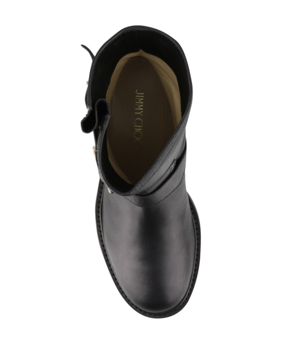 Jimmy Choo Youth Buckle Ankle Boots In Black